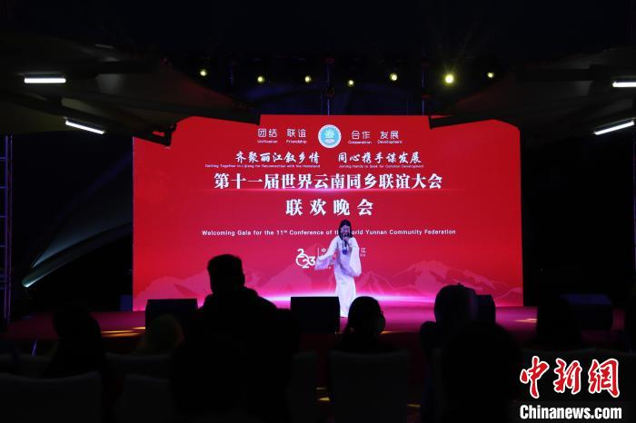 圖為第十一屆世界云南同鄉(xiāng)聯(lián)誼大會舉辦聯(lián)歡晚會?！〈抻澜?攝