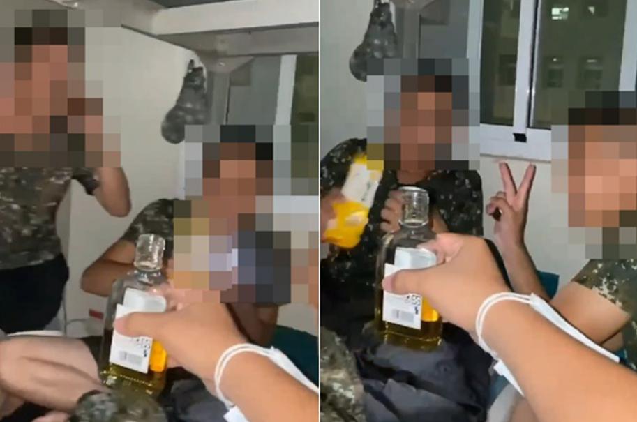 臺軍在宿舍開“飲酒趴”。圖片來源：臺灣“中時新聞網(wǎng)”。