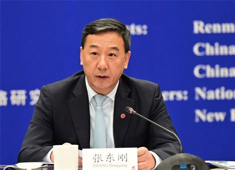 中國人民大學黨委書記、國家發(fā)展與戰(zhàn)略研究院理事長張東剛作論壇開幕致辭。主辦方供圖