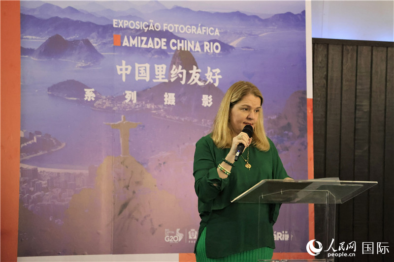巴西中國創(chuàng)新經(jīng)濟(jì)研究院主席克勞迪婭·亞努齊在活動中致辭。人民網(wǎng)記者 時元皓攝