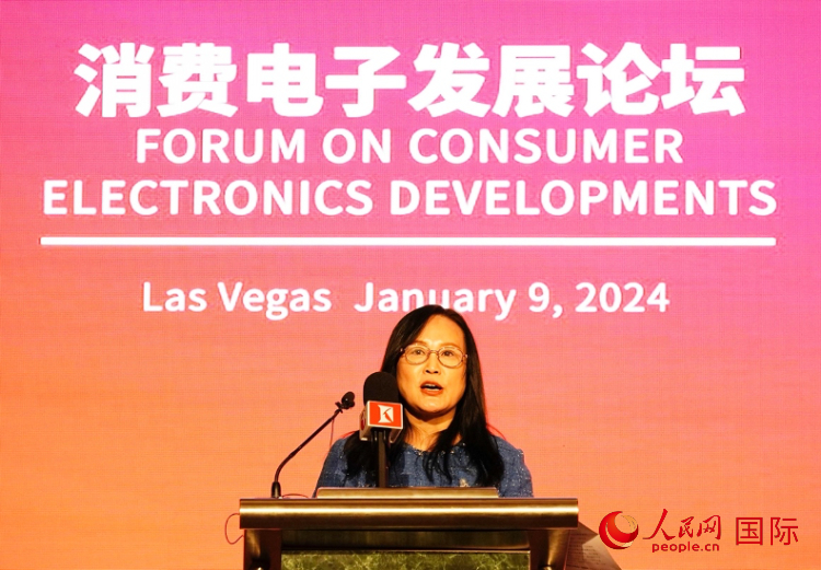 中國機電產(chǎn)品進(jìn)出口商會副會長劉春致辭。人民網(wǎng)記者 鄧圩攝