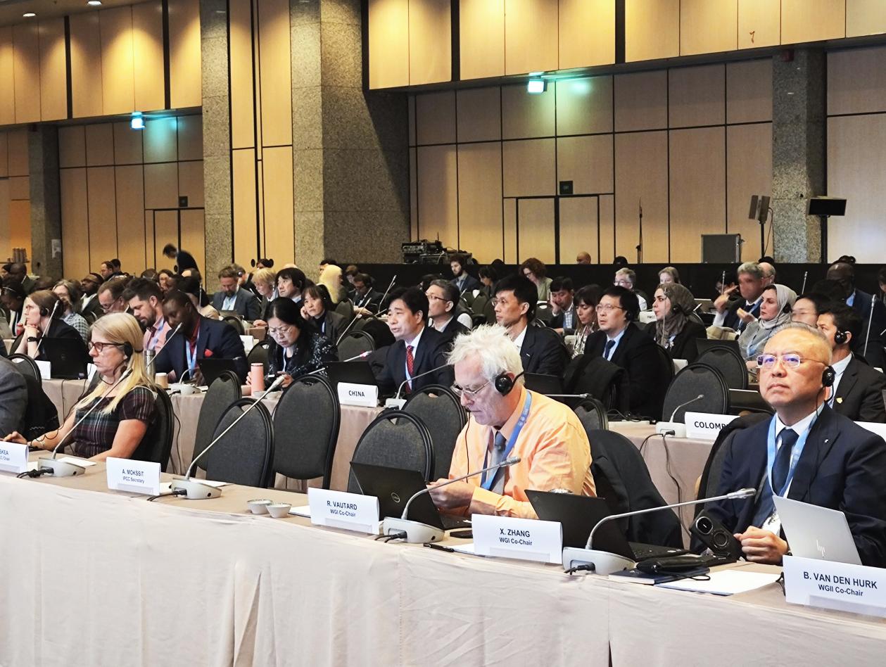 聯(lián)合國政府間氣候變化專門委員會（IPCC）第60次全會現(xiàn)場。中國氣象局供圖