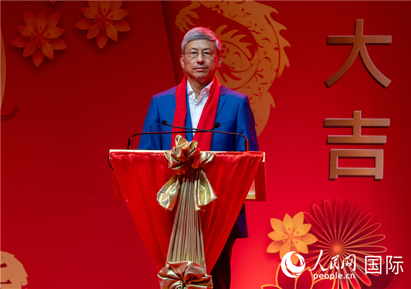 中國駐緬甸大使陳海在新春聯(lián)歡會(huì)上致辭-人民網(wǎng)記者謝佳君攝