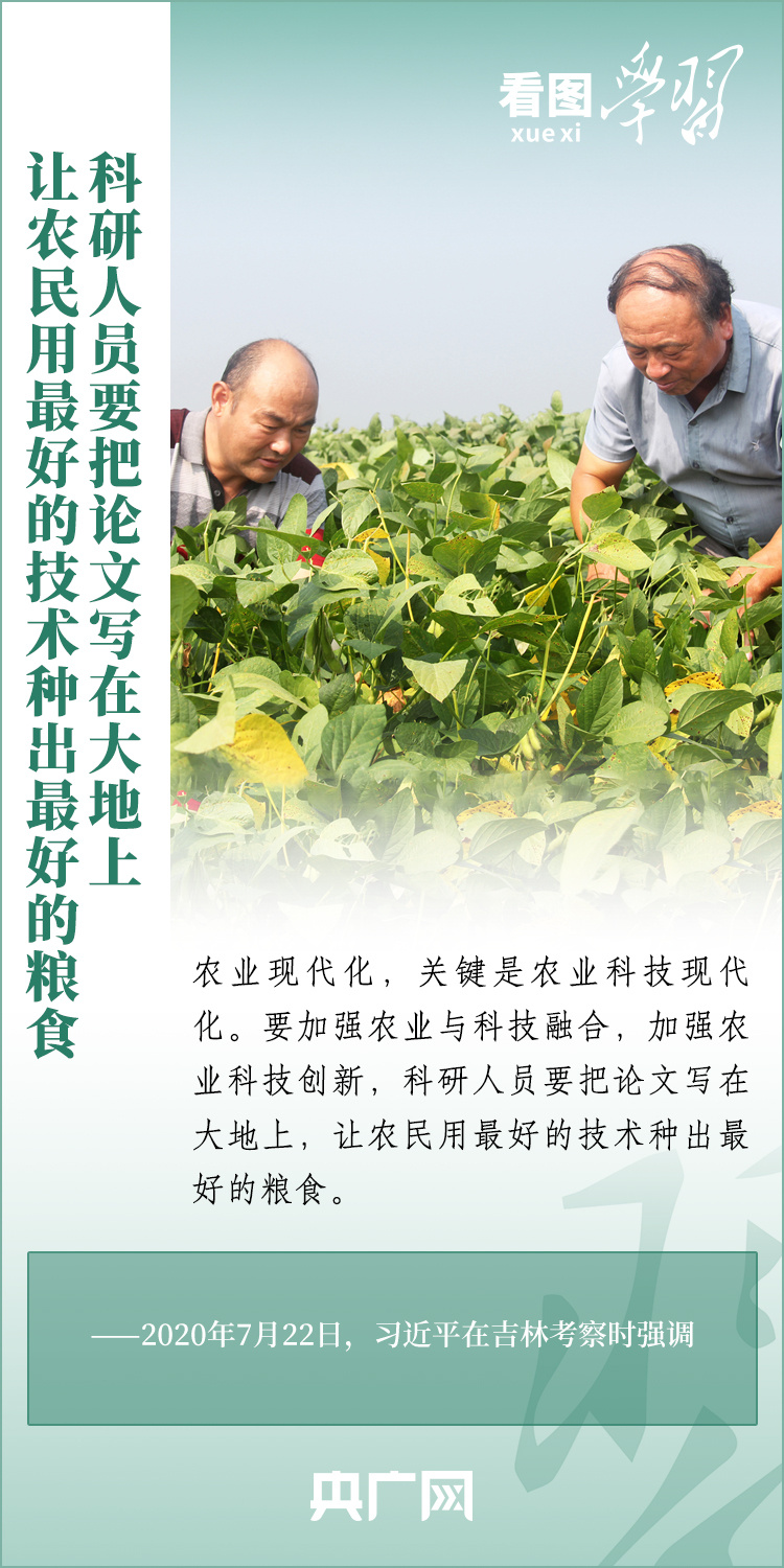 看圖學(xué)習(xí)丨推廣良田、良種、良法、良機(jī) 給農(nóng)業(yè)現(xiàn)代化插上科技的翅膀