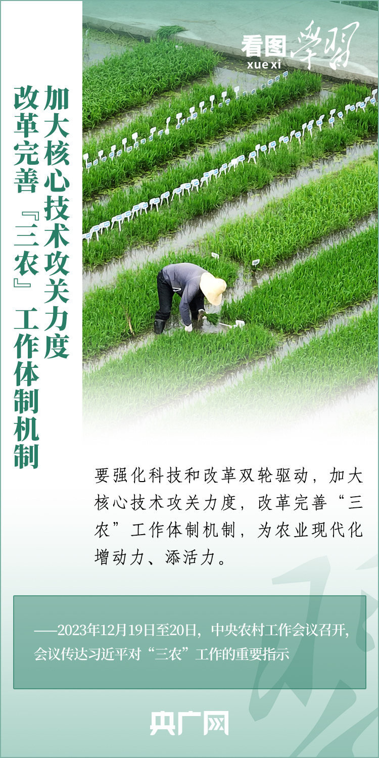 看圖學(xué)習(xí)丨推廣良田、良種、良法、良機(jī) 給農(nóng)業(yè)現(xiàn)代化插上科技的翅膀
