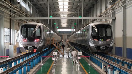 石家莊地鐵二號線列車。 中車齊車集團(tuán)石家莊公司供圖