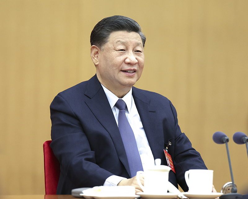 2022年10月17日，習(xí)近平同志參加黨的二十大廣西代表團討論。
