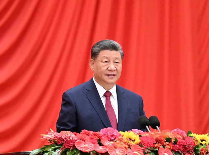 △2024年9月30日，慶祝中華人民共和國成立75周年招待會在北京人民大會堂隆重舉行。習(xí)近平總書記出席招待會并發(fā)表重要講話。