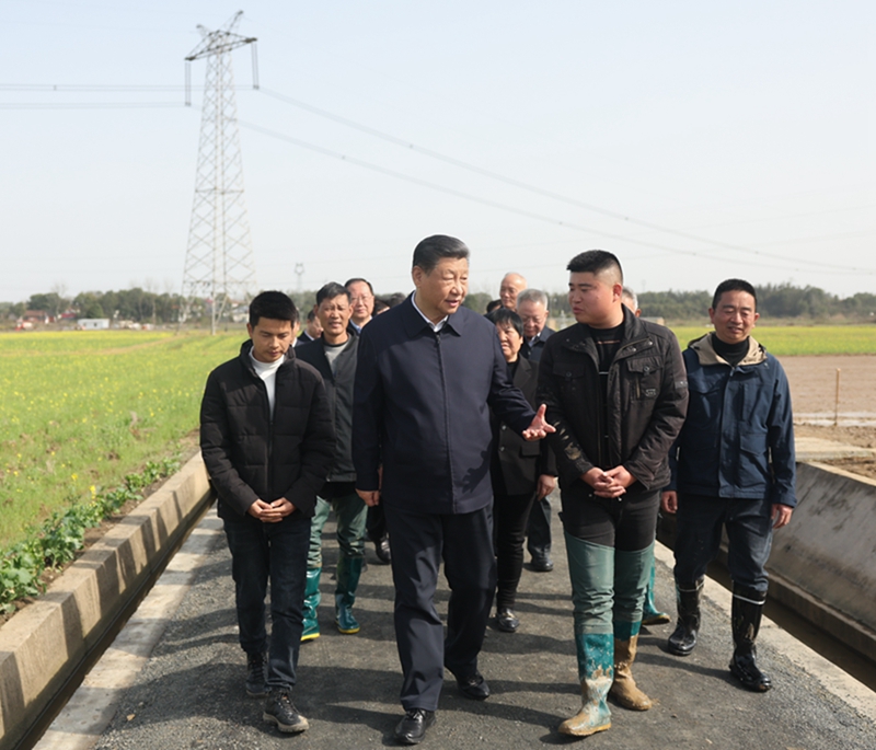 2024年3月19日，習(xí)近平總書記在湖南常德港中坪村考察。