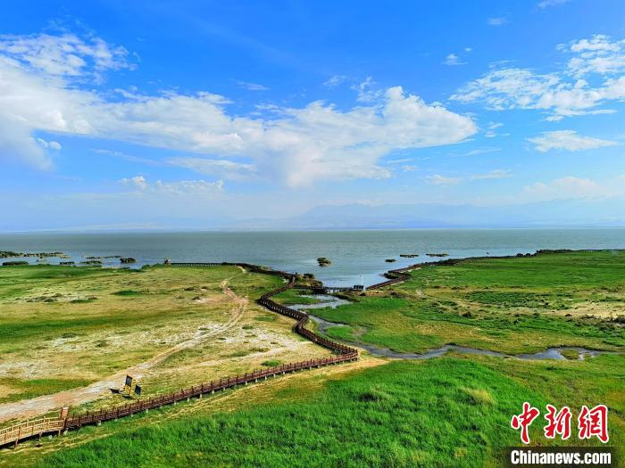 圖為航拍都蘭湖國家濕地公園?！∑钤鲚?攝