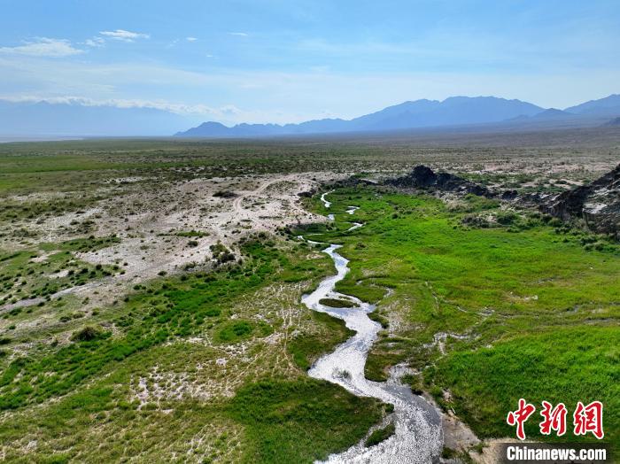 圖為航拍都蘭湖國家濕地公園綠意盎然?！∑钤鲚?攝