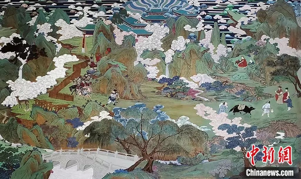 臨摹、補繪的青海瞿曇寺壁畫。受訪者 供圖