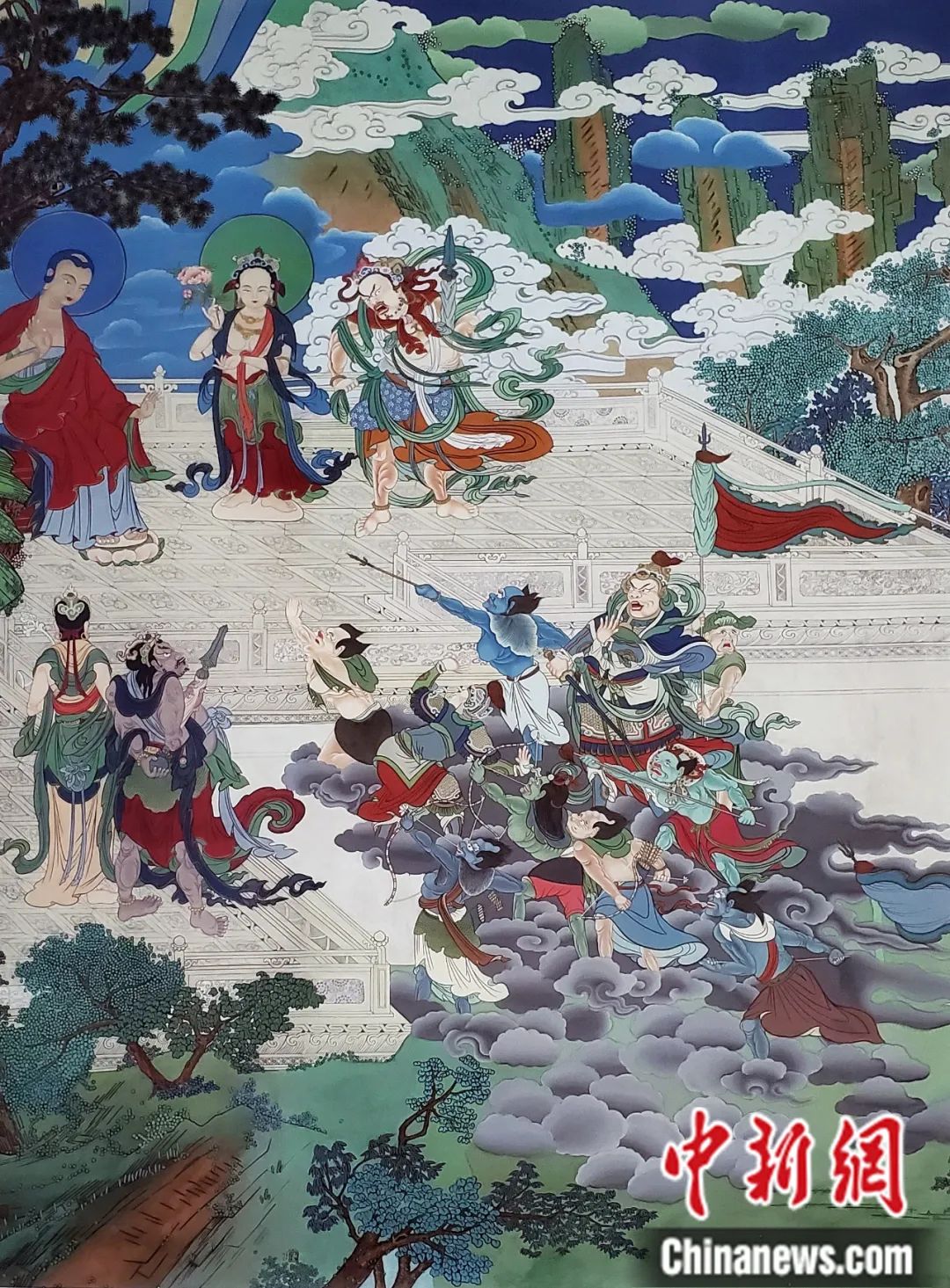 臨摹、補(bǔ)繪的青海瞿曇寺壁畫(huà)。受訪者 供圖