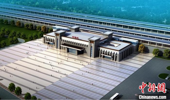 成蘭鐵路松潘站設計效果圖?！≈需F八局供圖
