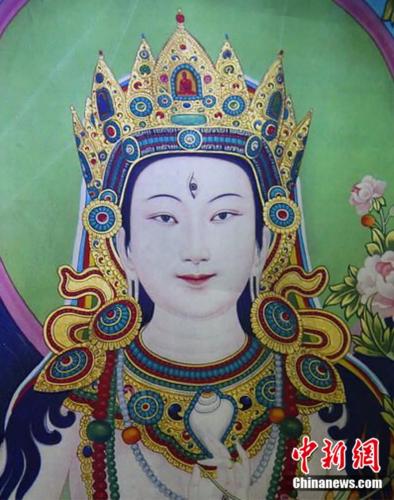 安多強(qiáng)巴繪制的《度母》唐卡。<a target='_blank' href='/'><p  align=